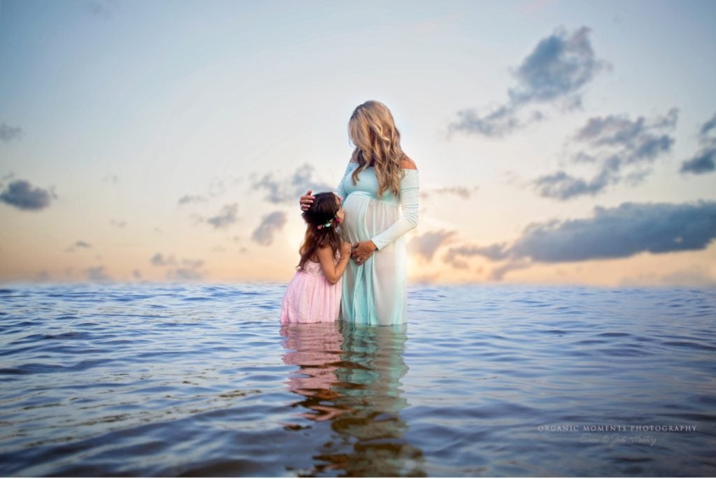 Maternity Photography ocean mother daughter